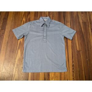 IZOD Blue Mens Houndstooth 80s Golf Polo in good condition.